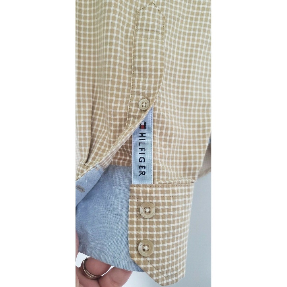 Vintage Tommy Hilfiger Shirt Men Medium Button-Down Long Sleeves Preppy Heritage